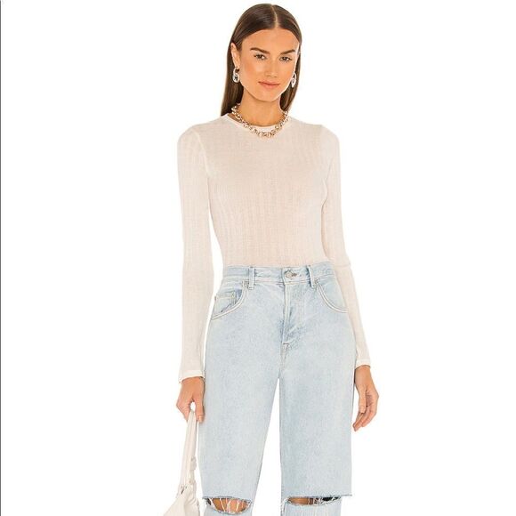 Vince. Rib crew neck top in bone still in stores Nwot large - Picture 2 of 9